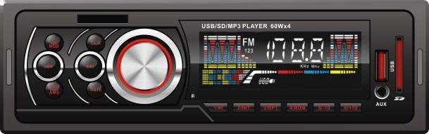 Receptor de coche con reproductor MP3 de panel fijo con entrada SD