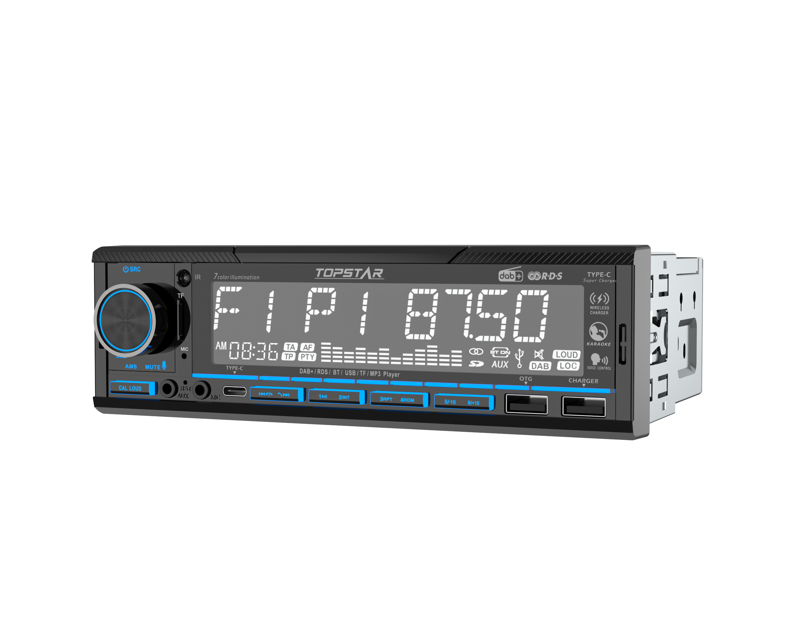 Reproductor MP3 para coche 1 Din de alta potencia