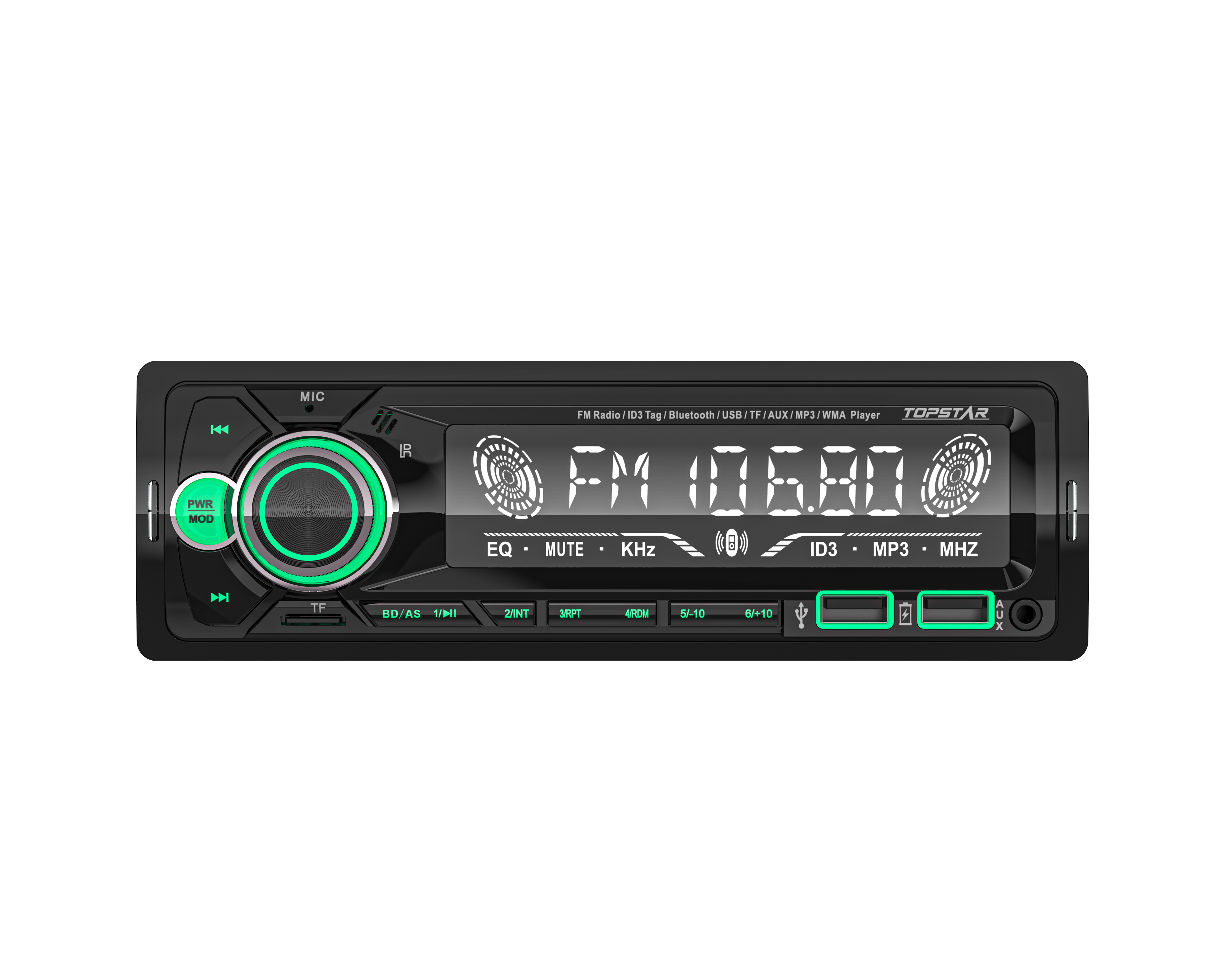 Audio para el automóvil con Bluetooth, radio FM, función USB compatible
