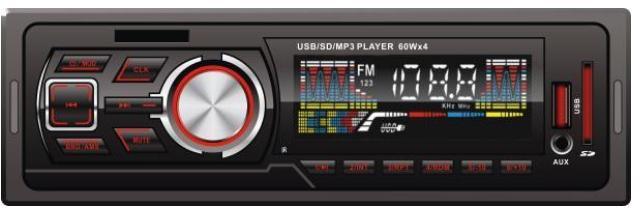 Radio FM con reproductor MP3 para coche con panel fijo y ecualizador