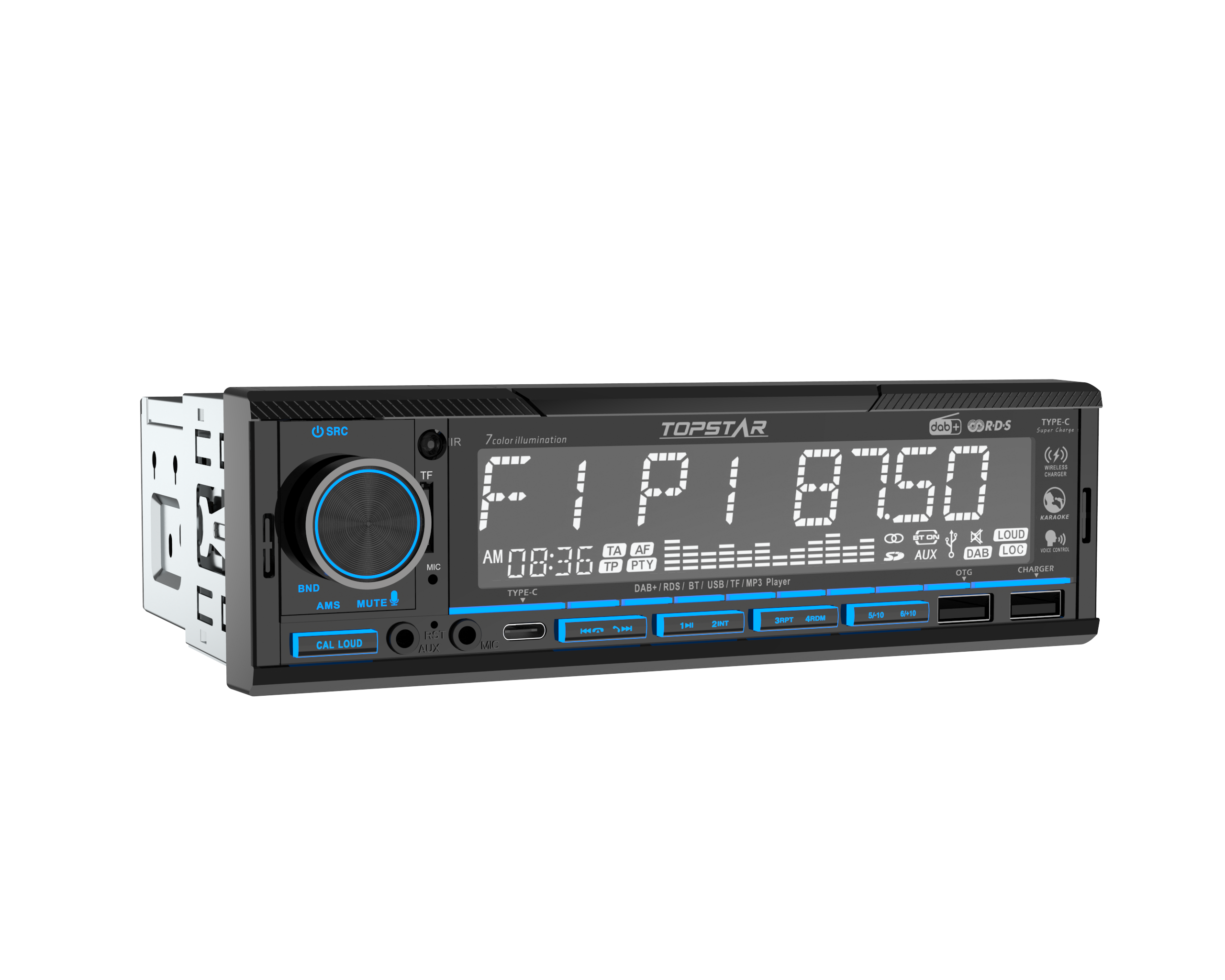 Reproductor MP3 para coche 1 Din de alta potencia
