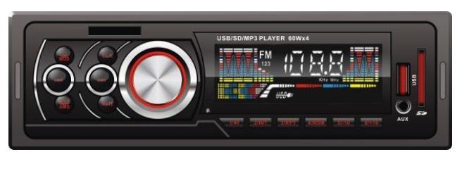 Receptor de coche con reproductor MP3 de panel fijo con entrada SD