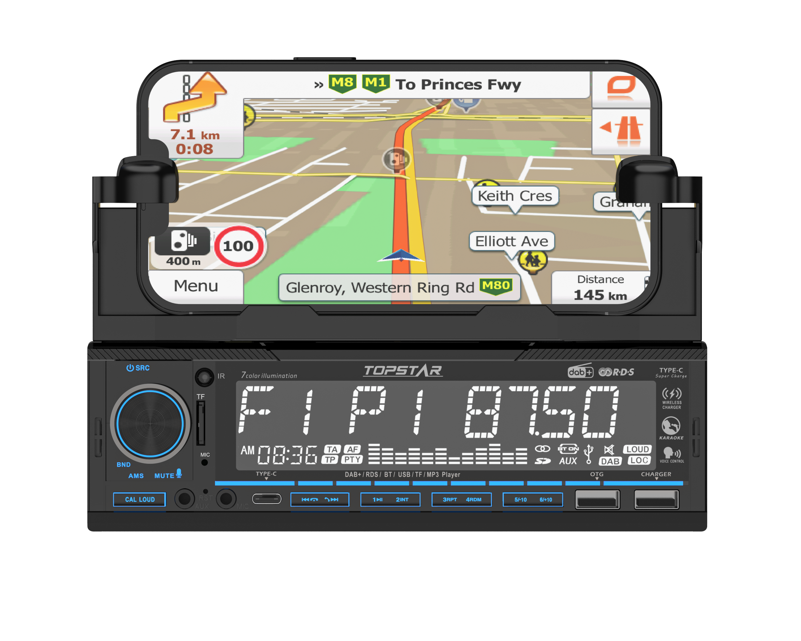 Reproductor MP3 para coche 1 Din de alta potencia