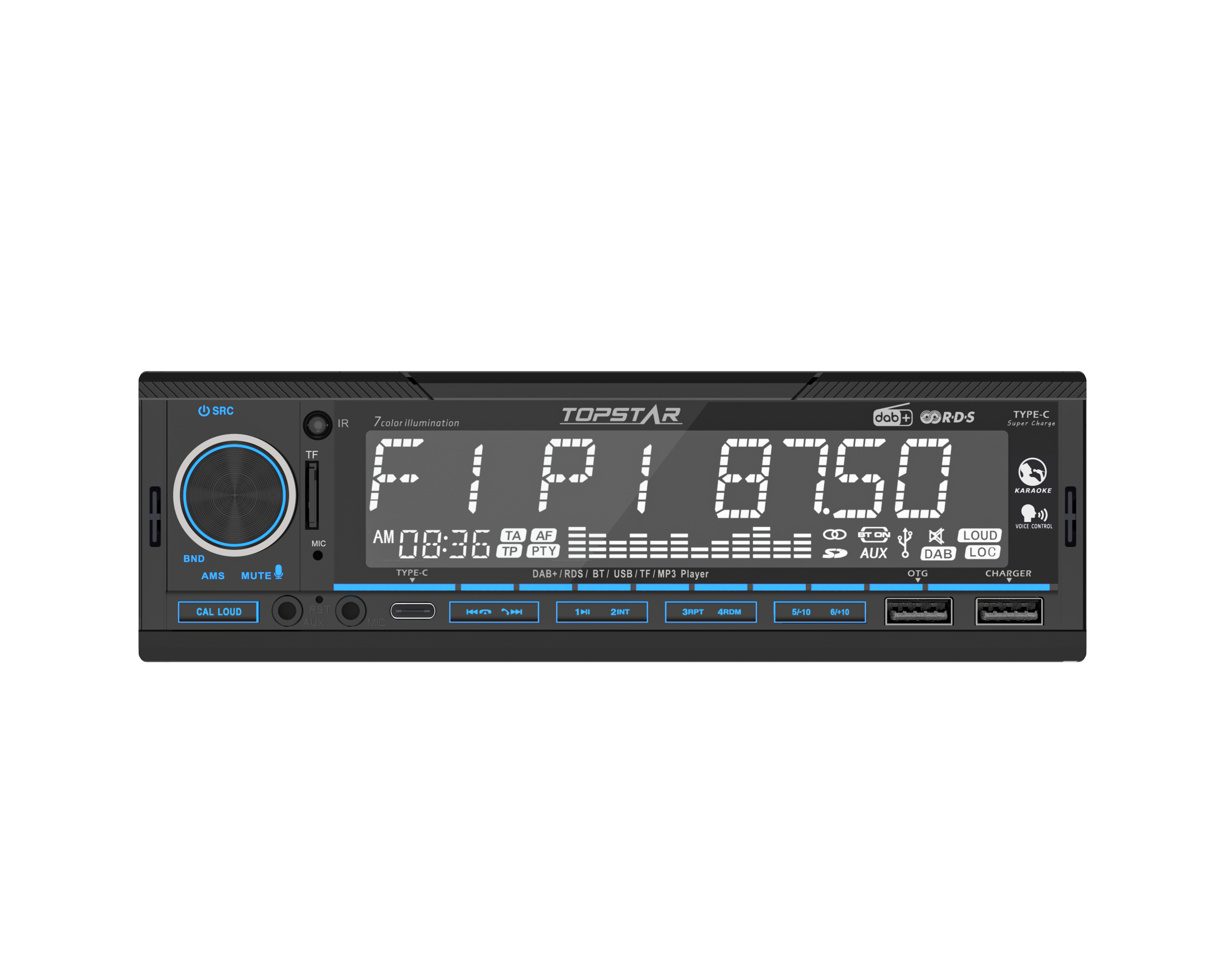 Reproductor MP3 para coche 1 Din de alta potencia