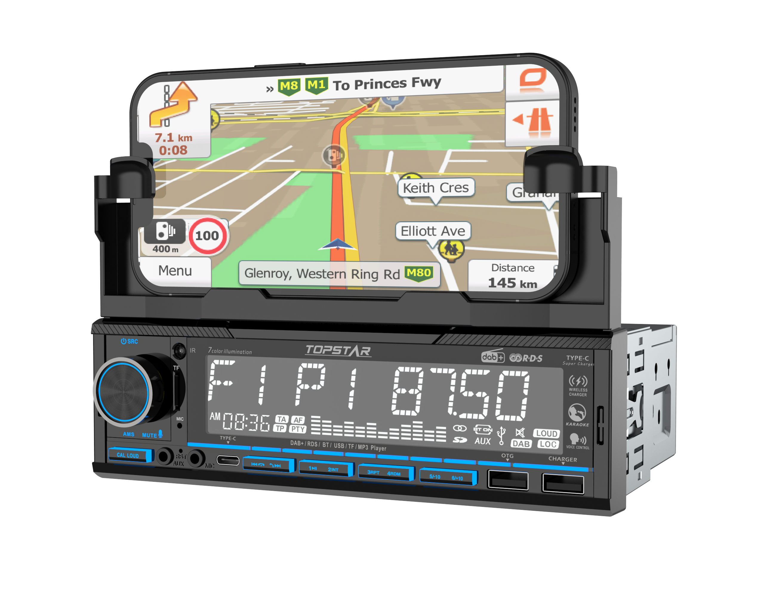 Reproductor MP3 para coche 1 Din de alta potencia