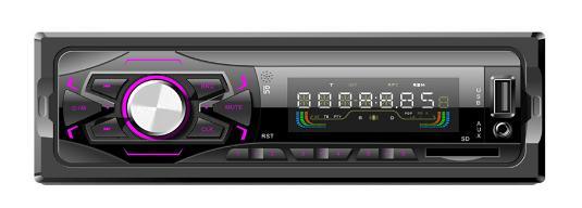 Un reproductor MP3 para coche con panel fijo DIN y alta potencia de 4 canales