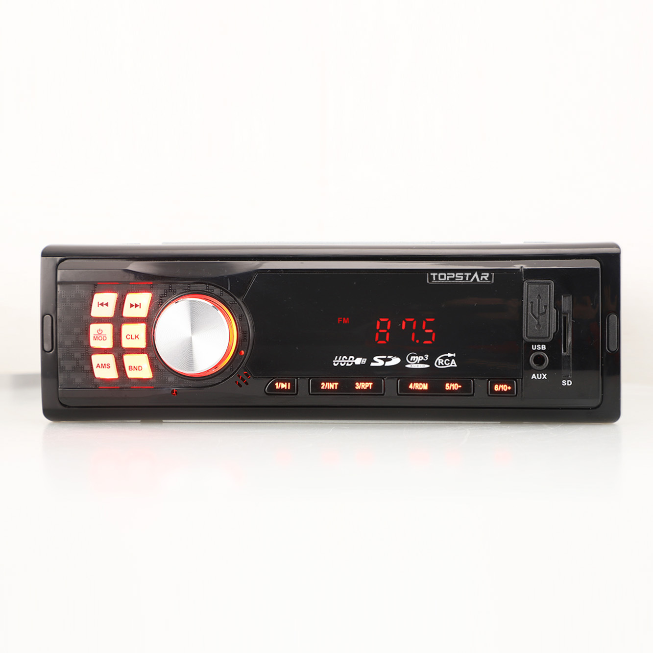 Transmisor FM Audio estéreo para coche, Bluetooth, accesorio de Audio y vídeo para coche, Radio para coche, Panel fijo, reproductor MP3 para coche con Aux