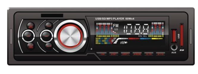 Receptor de coche con reproductor MP3 de panel fijo con entrada SD