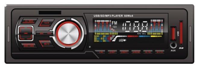 Radio FM con reproductor MP3 para coche con panel fijo y ecualizador